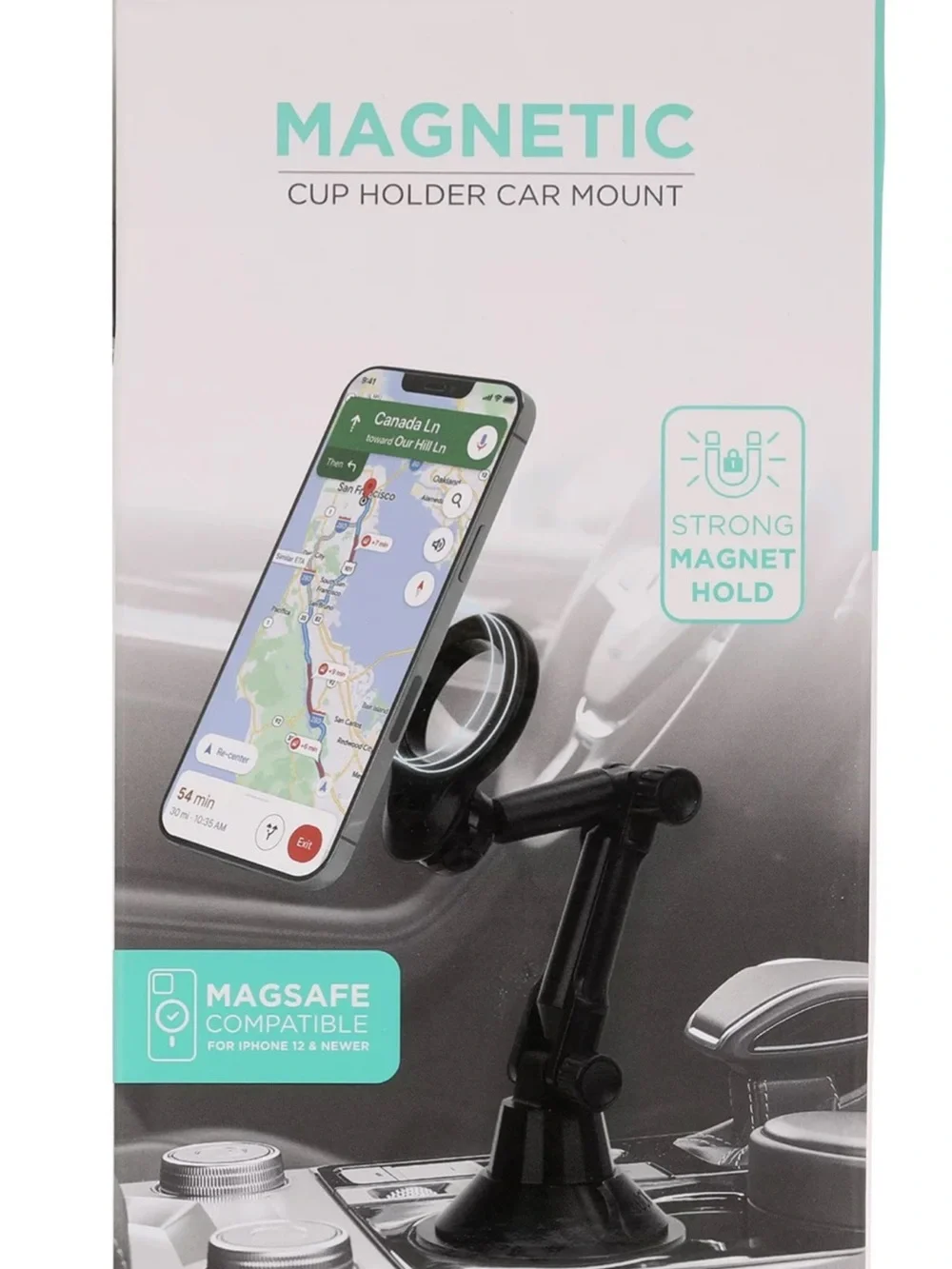 IHome~ Magnetic Cup Holder Car Mount - Black NWT